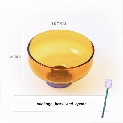 Skorter | Colorful borosilicate dessert bowl with spoon