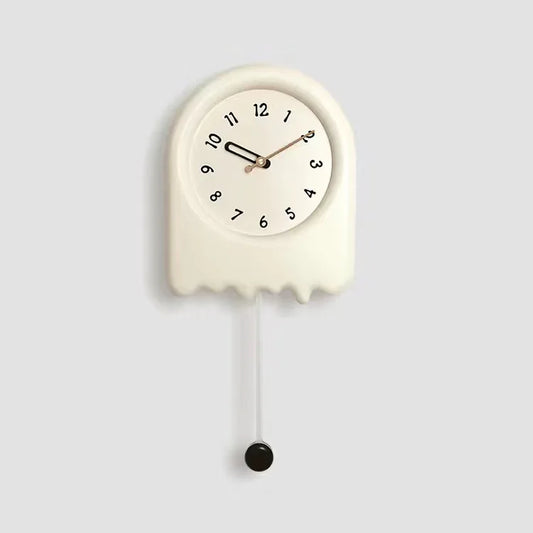 Skorter | Cream Pendulum - Korean Style Wall Clock with Modern Design