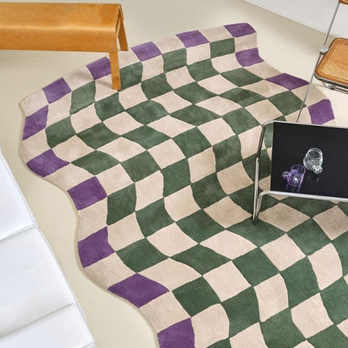 Skorter | Checkerboard Plush Bedroom Carpet