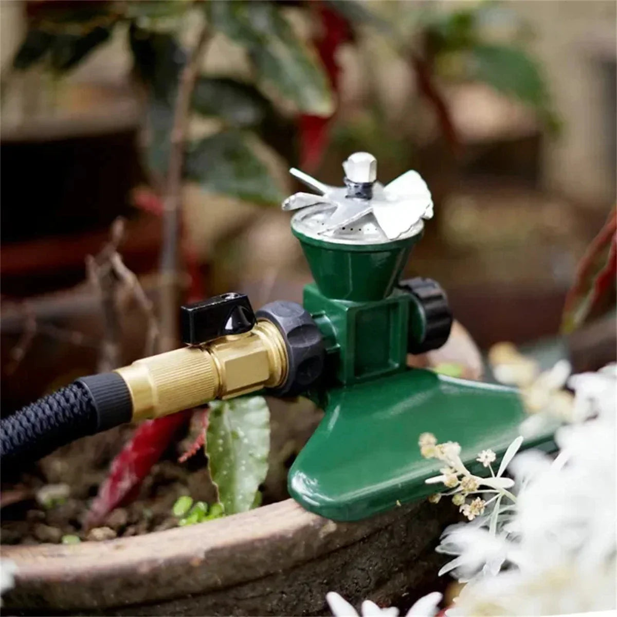 Skorter | 360-Degree Automatic Rotating Metal Lawn Sprinkler – Effective Garden Watering Spray Head