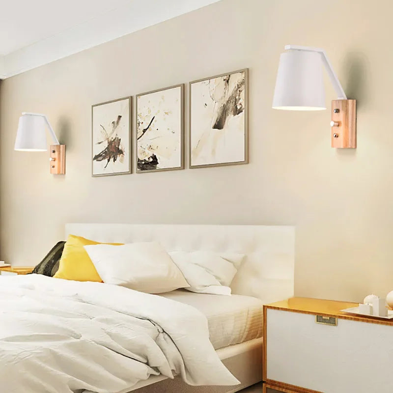 Skorter | HoutLys - LED Wall Lamp with Switch Nightstand Lamp Living Room Decoration