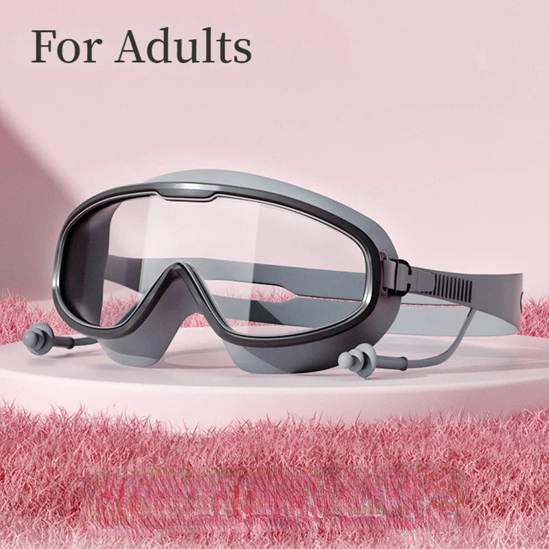 Skorter | High-Quality Large Frame Swimming Goggles - Anti-fog/ Waterproof HD Eyewear for Adults and Kids