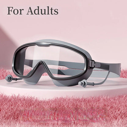 Skorter | High-Quality Large Frame Swimming Goggles - Anti-fog/ Waterproof HD Eyewear for Adults and Kids