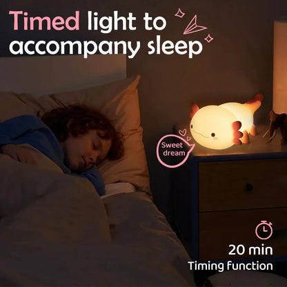 Skorter | Axolotl Silicone Night Light - Touch Table Lamp