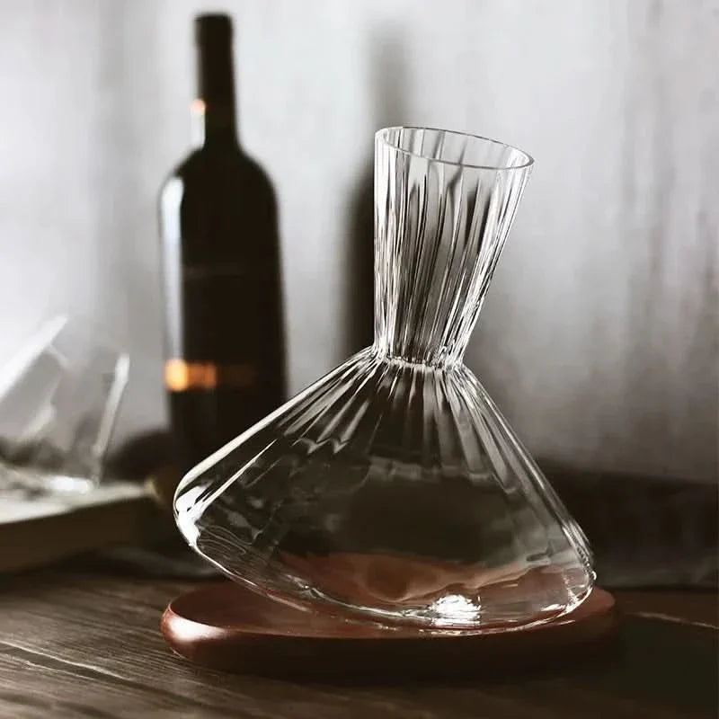 Skorter | Crystal Glass Rotating Wine Decanter 1L
