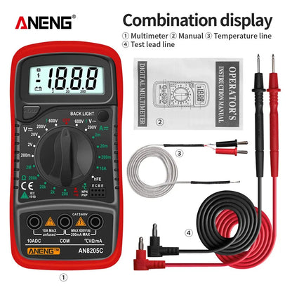 Skorter | AN8205C Digital Multimeter - AC/DC Ammeter Volt Ohm Tester