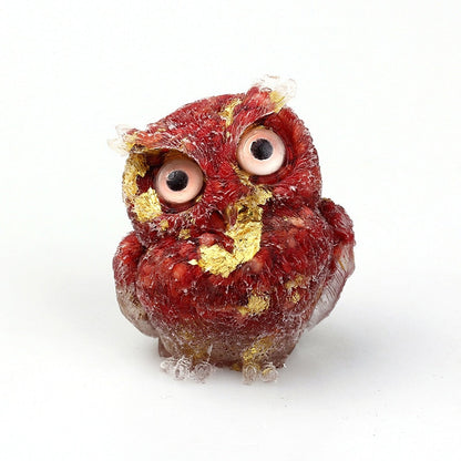 Skorter | Natural Crystal Owl Figurine: Handmade Collector's Item