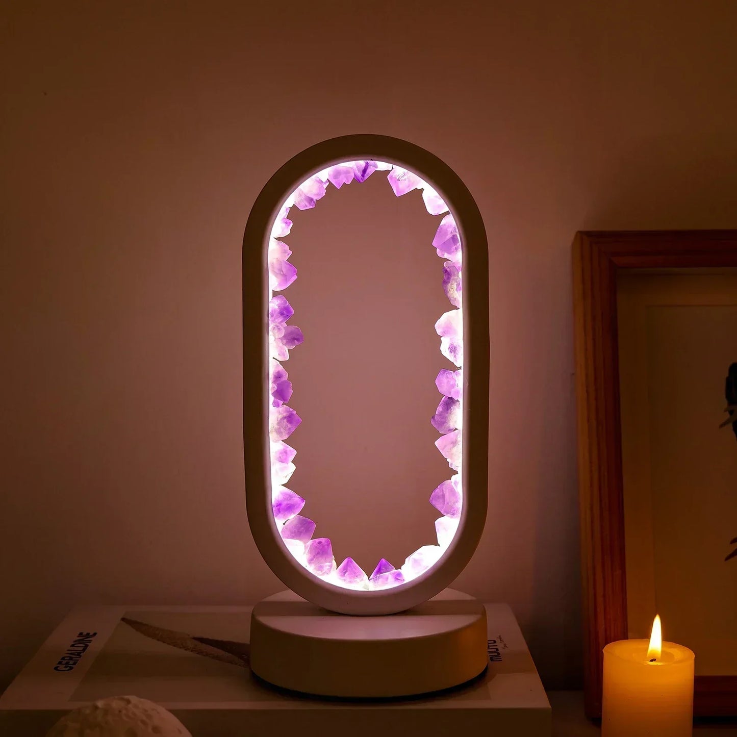 Skorter | AuraStone | Natural Calming Amethyst Serenity Lamp