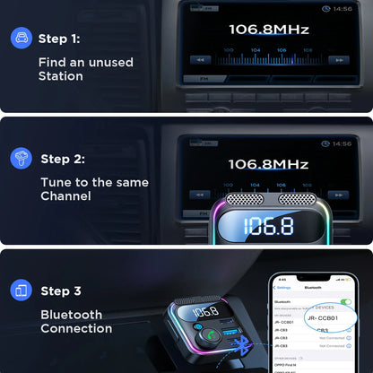 Skorter | Bluetooth 5.3 FM Transmitter Car Charger with PD&QC3.0