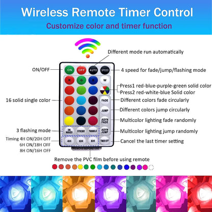 Skorter | RGB Rose Flower Tree Lights 24LED USB Battery Table Lamp Fairy Night Light Home Party Christmas Wedding Bedroom Decoration Gift