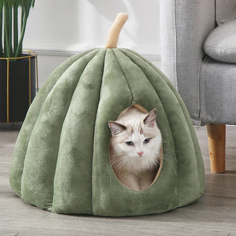 Skorter | CozyNest Pumpkin Cat Bed – Warm, Washable & Comfortable Cat Hideaway