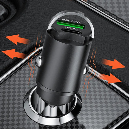 Skorter | 100W Car Charger PD Fast Charging/QC3.0, USB Type C for iPhone