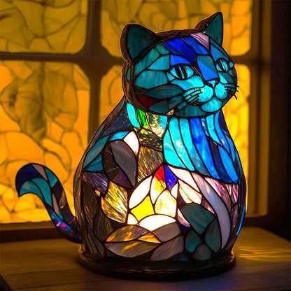 Skorter | 15cm Animal Resin Table Lamp with Stained Glass – Mermaid, Owl, Sea Turtle Design for Home Decor