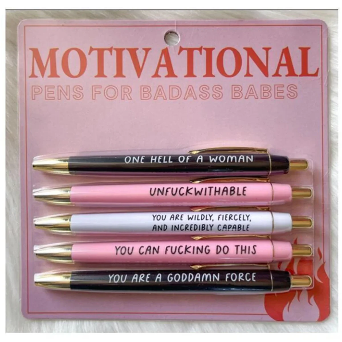 Skorter | A55T Motivational Badass Pen Set - 5Pcs Funny Daily Ballpoint Pens