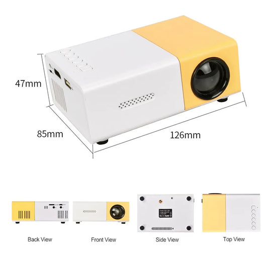 Skorter | YG300 Mini LED Projector 1000 Lumen - HDMI/USB Home Media Player