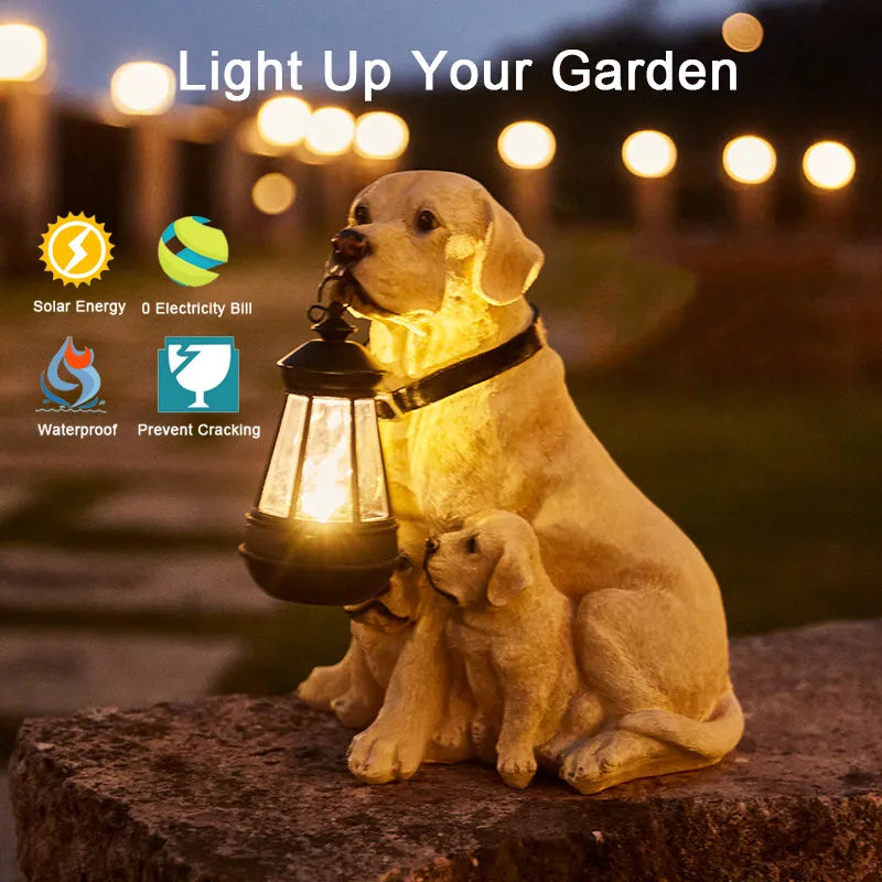 Skorter | Solar-Powered Outdoor Resin Dog Statue Lamp