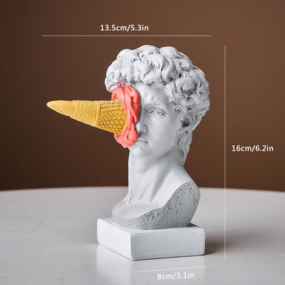 Skorter | David Figurine with Ice Cream Home Decoration Sculpture