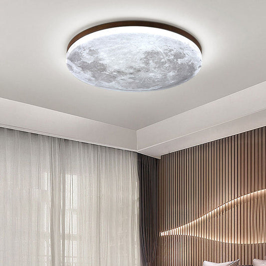 Skorter | Modern Moon-Inspired LED Ceiling Light – Soft Ambient Flush Mount