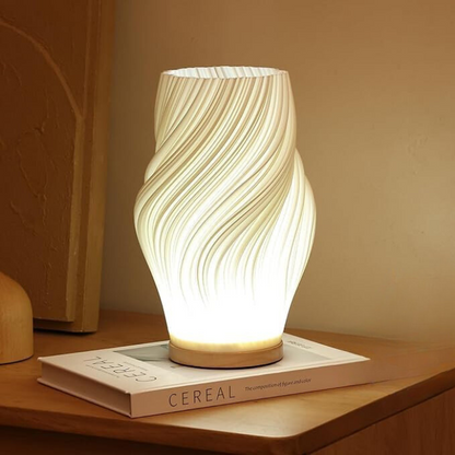Skorter | LunaSwirl | Luxury Modern Swirl LED Table Lamp – Elegant Ambient Lighting