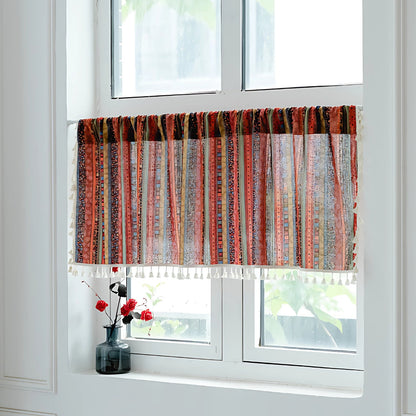 Skorter | Serina Boho Striped Tassel Curtain for Living Room Window