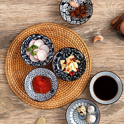 Skorter 6 porcelain sauce bowls - Flower motif