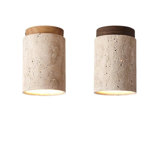 Skorter | LysSten – Built-in travertine chandelier for hallways and staircases