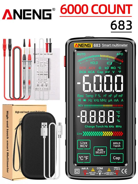 Skorter | 683 Smart Multimeter - High-End Touch, 6000 Counts, Rechargeable