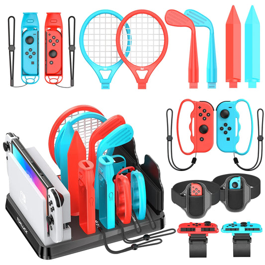 Skorter | All-in-One Sports Game Accessories Kit for Switch/Switch Storage Stand Set