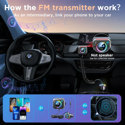 Skorter | Bluetooth 5.3 Car Adapter with PD&QC 3.0 FM Bluetooth Transmitter
