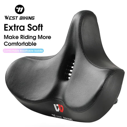 Skorter | Wide Ergonomic Bike Saddle – Comfortable Saddle with Shock Absorption for City and Mountain Bikes