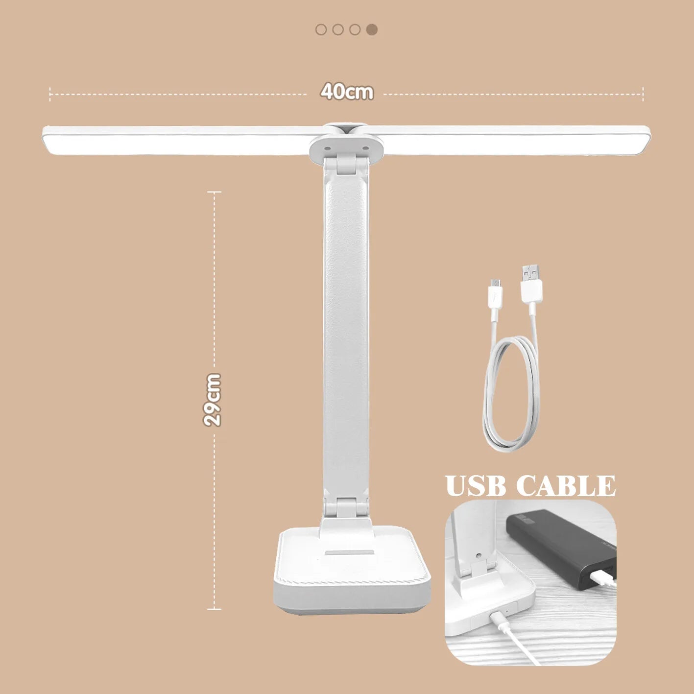 Skorter | Table Lamp | Reading Light | USB Rechargeable. Dimmable & Touch-Controlled for Reading