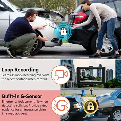 Skorter | 3-Channel Dash Cam with Wi-Fi - Front & Rear View - App Control