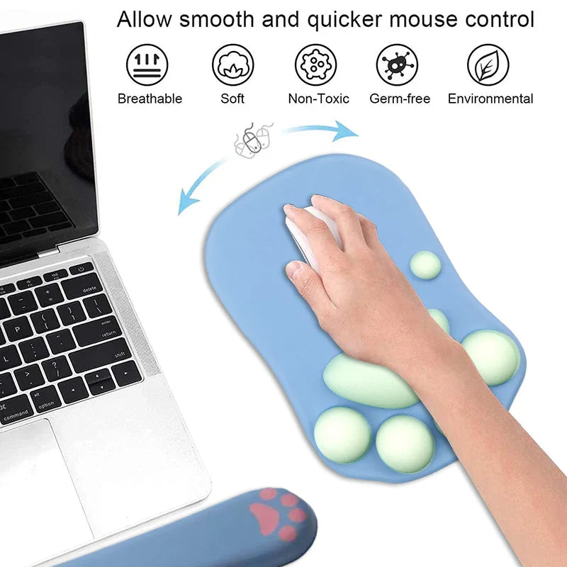 Skorter | Cute 3D Cat Paw Mouse Pad - Soft Silicone Nonslip Mat