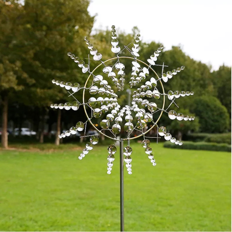 Skorter | Unique Solar-Powered Kinetic Metal Windmill Spinner - Magical Wind Collectors for Patio, Garden, Lawn Outdoor Decoration