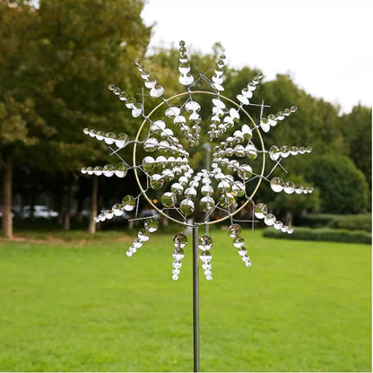Skorter | Unique Solar-Powered Kinetic Metal Windmill Spinner - Magical Wind Collectors for Patio, Garden, Lawn Outdoor Decoration