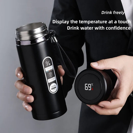 Skorter | 800ml-1L Stainless Steel Thermos – Portable Vacuum Flask with LED Temperature Display