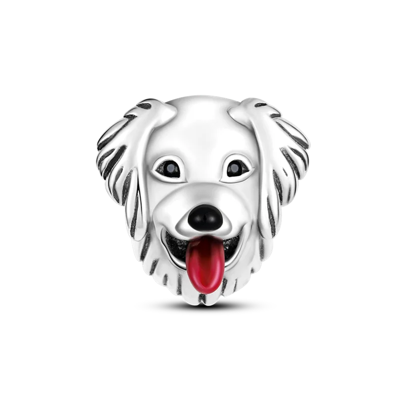 Skorter | 925 Silver Golden Leopard Charms Beads Colorful Chameleon Rhinoceros Lion Scarab Cat Pendant Compatible with Original Pandora Bracelet Jewelry