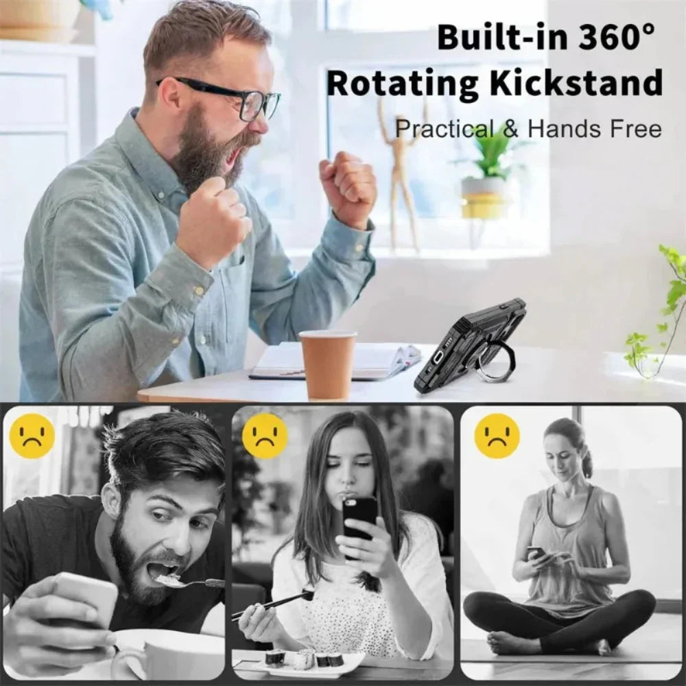 Skorter | Card Slot Protector Case with Magnetic Kickstand for iPhone