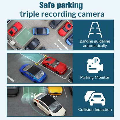 Skorter | 3-Channel 1080P Dash Cam with Rear View Camera & Video Recorder