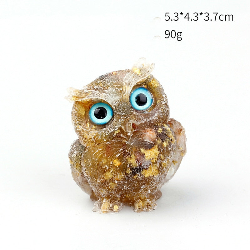 Skorter | Natural Crystal Owl Figurine: Handmade Collector's Item