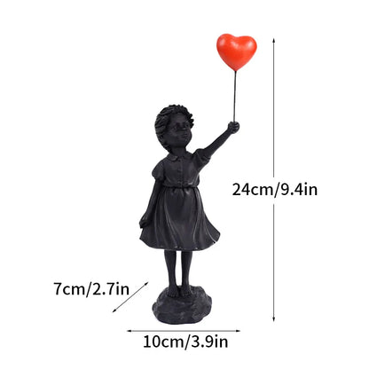Skorter | Artify Banksy sculpture collection | Flower thrower & balloon girl | Pop art figures | Modern office & home decoration