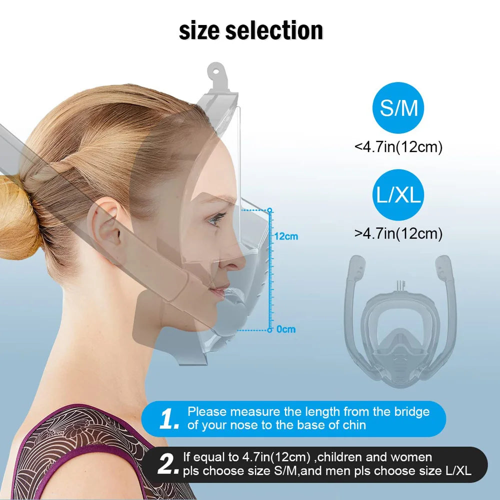 Skorter | 180° Panoramic Full Face Snorkel Mask with Dual Snorkels