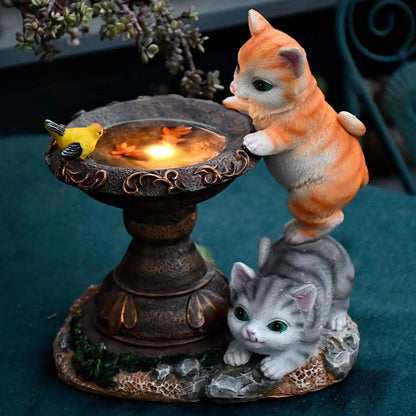 Skorter | Butterfly Catcher Cat Resin Decorative Lamp