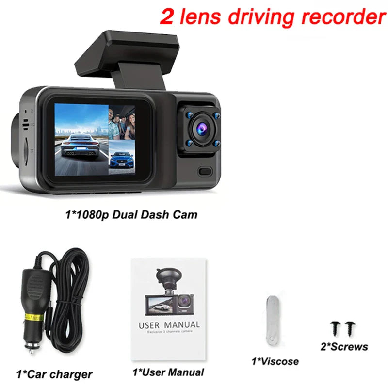 Skorter | 3-Channel 1080P Dash Cam with Rear View & Car DVR