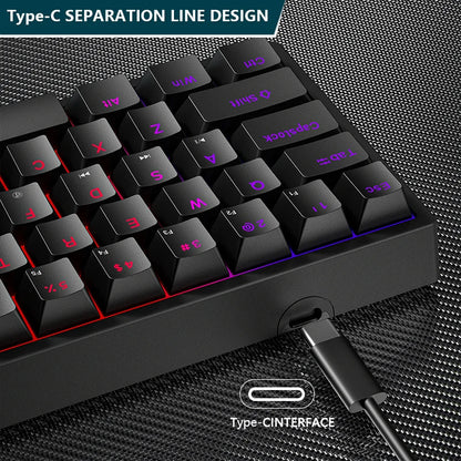 Skorter | K620 Mini Gaming Mechanical Keyboard - 61 Keys RGB