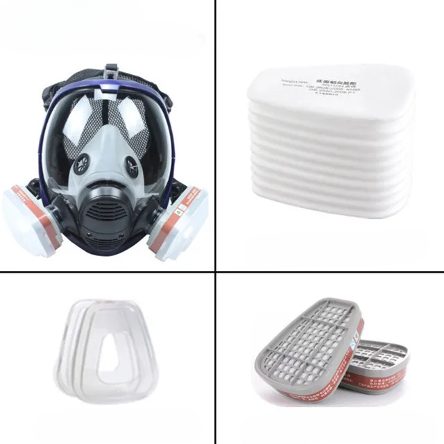 Skorter | Full Face Respirator Mask with Anti-Fog Lens and Industrial Gas Filters
