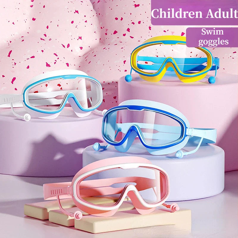 Skorter | High-Quality Large Frame Swimming Goggles - Anti-fog/ Waterproof HD Eyewear for Adults and Kids