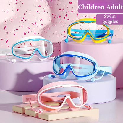 Skorter | High-Quality Large Frame Swimming Goggles - Anti-fog/ Waterproof HD Eyewear for Adults and Kids