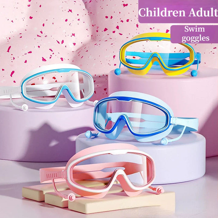 Skorter | High-Quality Large Frame Swimming Goggles - Anti-fog/ Waterproof HD Eyewear for Adults and Kids