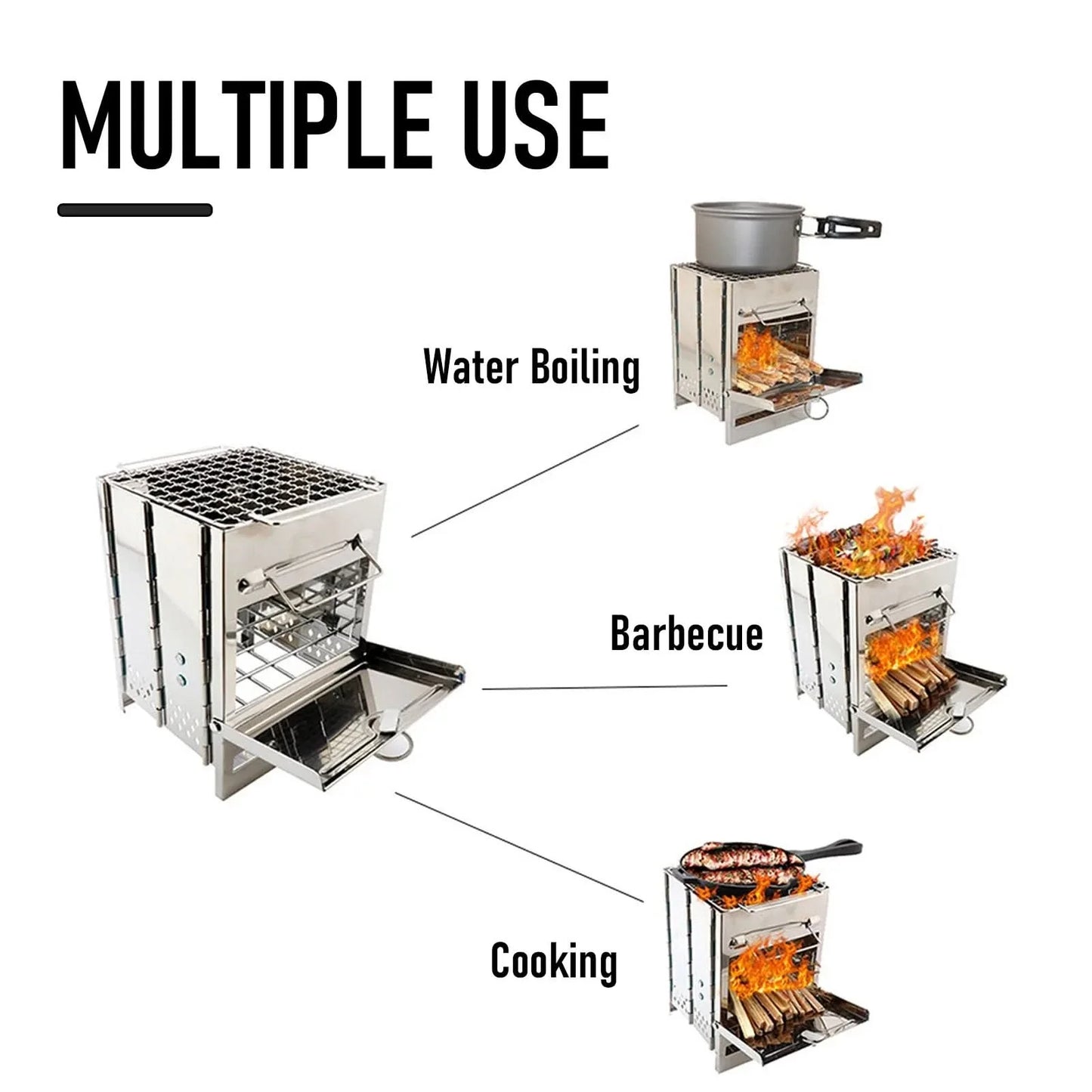 Skorter | EcoCamp Folding Wood Stove – Cooking & grilling without electricity outdoors